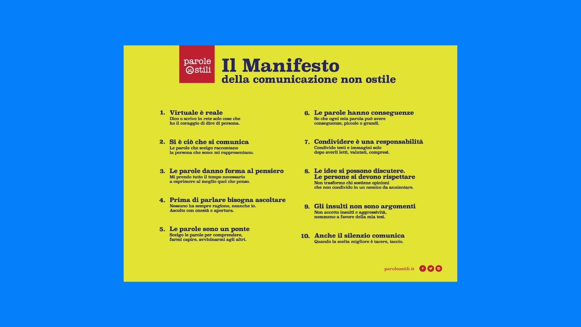 manifesto comunicazione non ostile