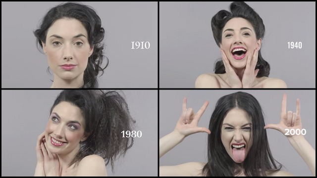 cut-video-100-years-of-beauty-in-1-minute-time-lapse-model-hair-makeup-fashion-decades-video-2